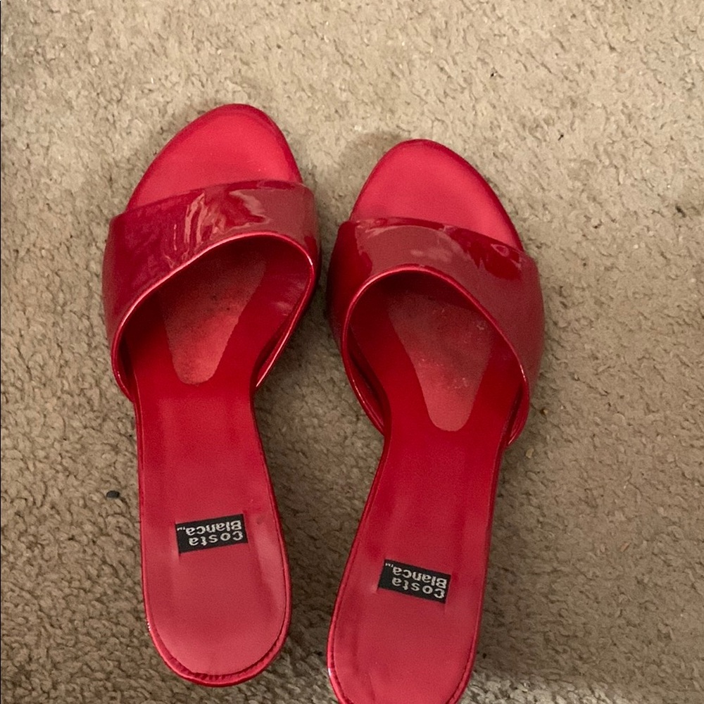 Costa Blanca Glossy Red Mules